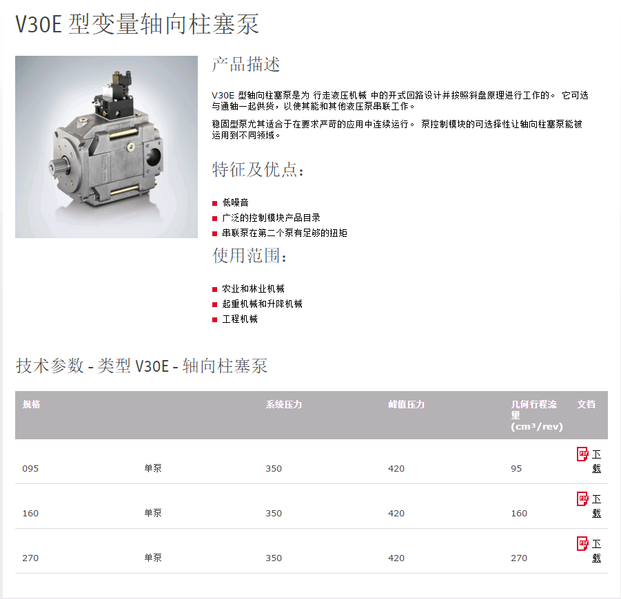 哈威V30E变量抽向柱塞泵(图1)